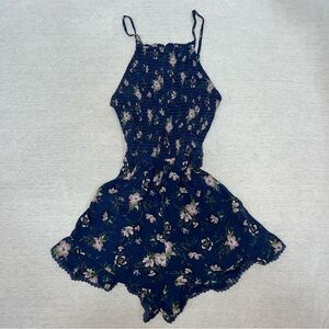 American Eagle Blue Floral Romper